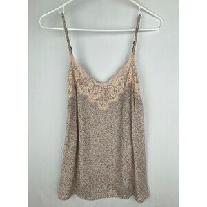 Abercrombie & Fitch Tank Top Womens S Micro Floral Lace Pink Cami Flowy Cottage